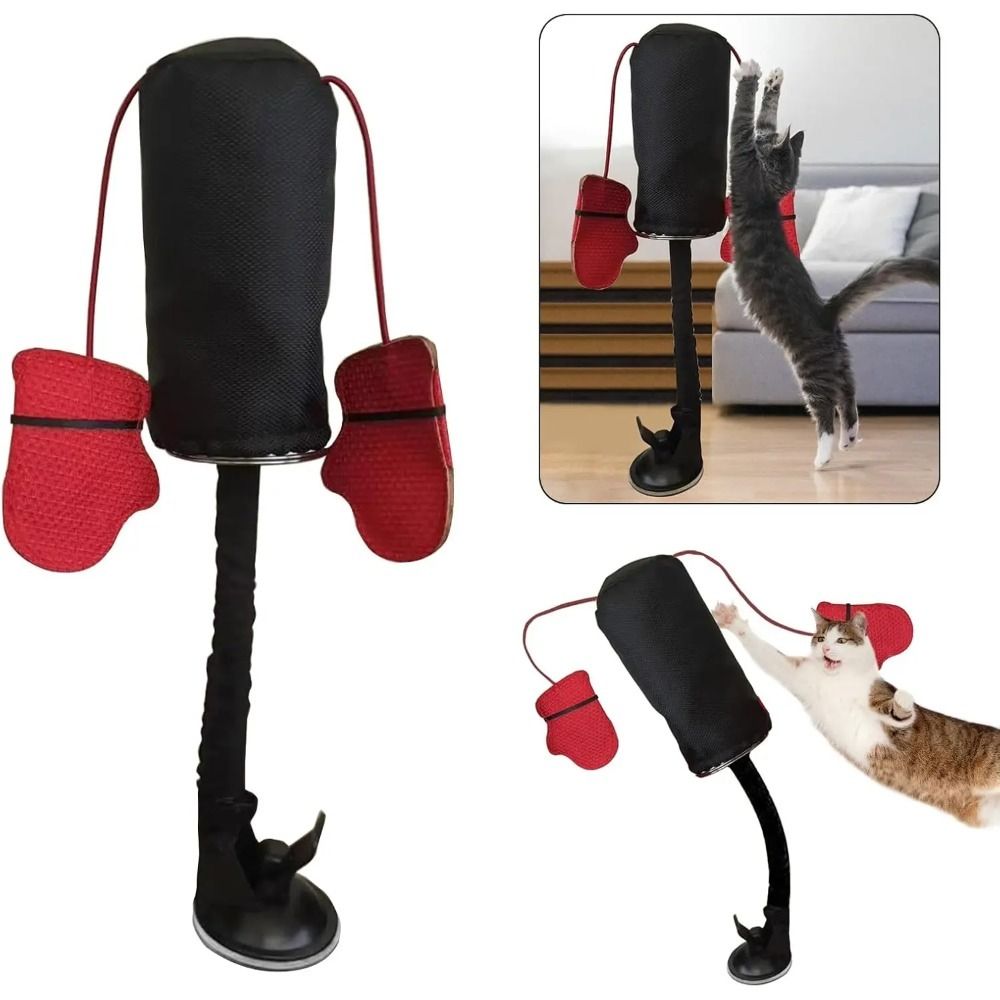 Boxing Bag Stand - Zabawka bokserska dla kota z przyssawką,