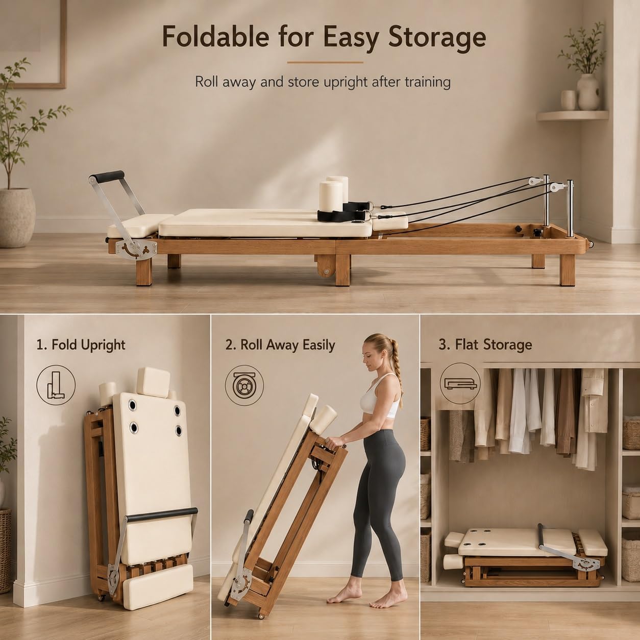 Składany reformer do pilatesu, – Home Gym Resistance Machine recenzja i cena