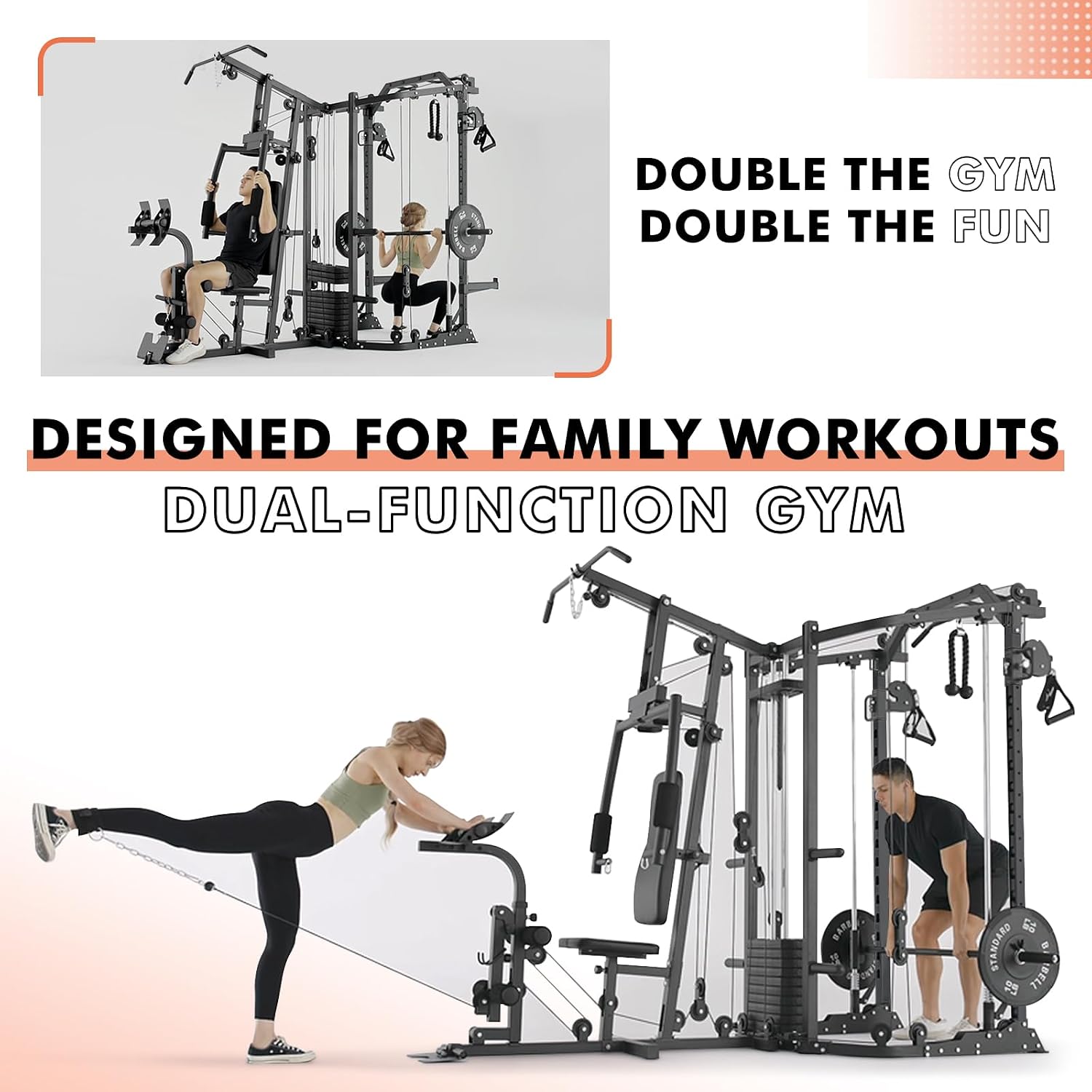 Podwójna stacja SmithΔ z klatk – Home Gym With Smith Machine recenzja i cena
